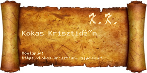 Kokas Krisztián névjegykártya